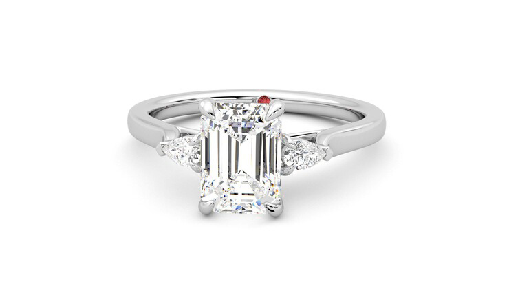 Taylor & Hart Faith Emerald Engagement Ring 360 degree image 28