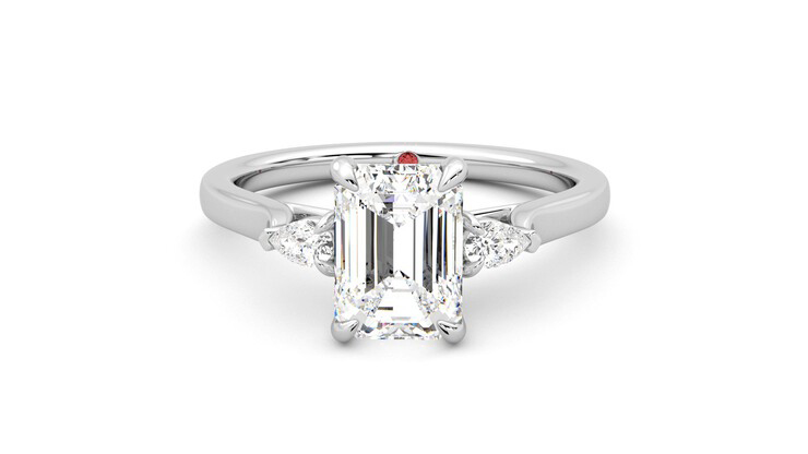 Taylor & Hart Faith Emerald Engagement Ring 360 degree image 29