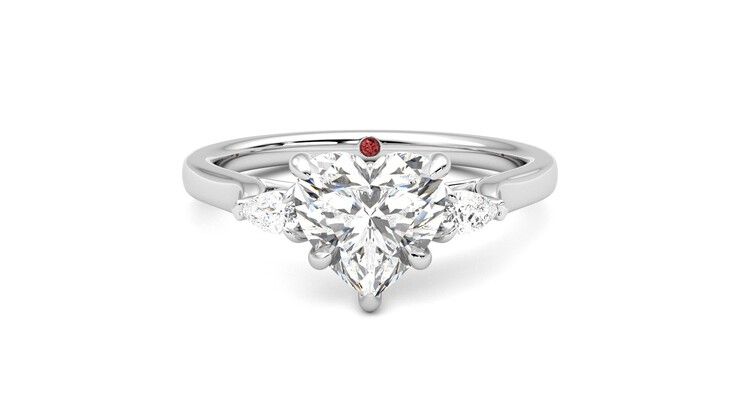 Taylor & Hart Faith Heart Engagement Ring 360 degree image 0