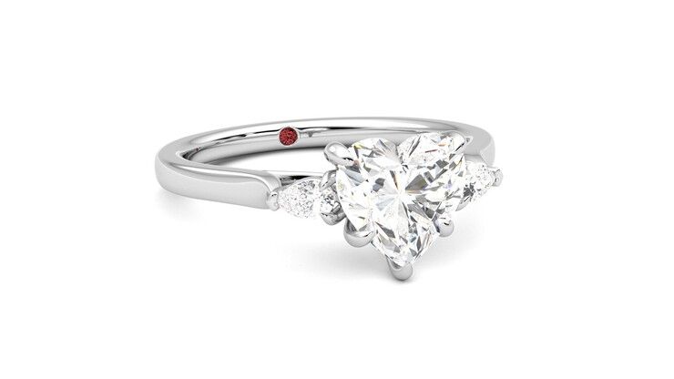 Taylor & Hart Faith Heart Engagement Ring 360 degree image 4