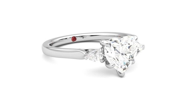 Taylor & Hart Faith Heart Engagement Ring 360 degree image 5