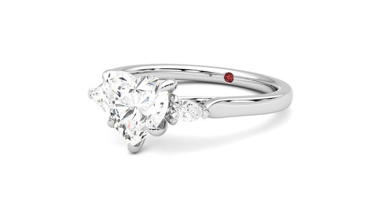 Taylor & Hart Faith Heart Engagement Ring 360 degree image 25