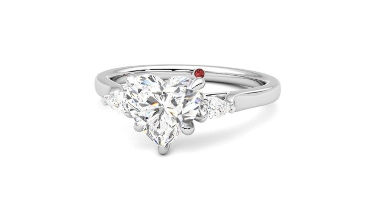 Taylor & Hart Faith Heart Engagement Ring 360 degree image 27