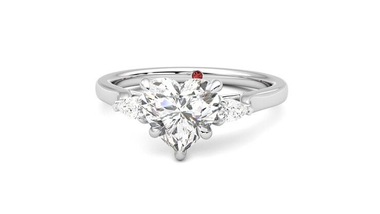 Taylor & Hart Faith Heart Engagement Ring 360 degree image 28