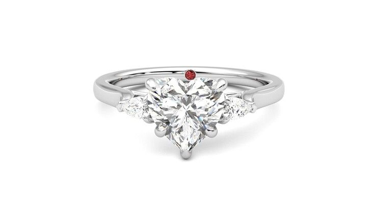 Taylor & Hart Faith Heart Engagement Ring 360 degree image 29