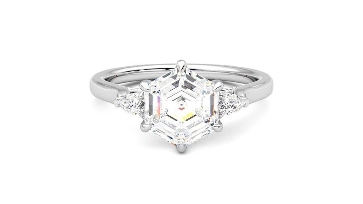 Taylor & Hart Faith Hexagonal Engagement Ring 360 degree image 0