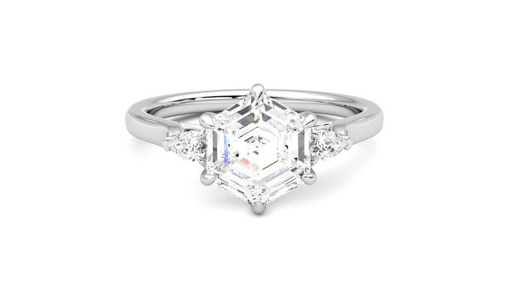 Taylor & Hart Faith Hexagonal Engagement Ring 360 degree image 1