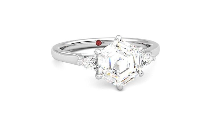 Taylor & Hart Faith Hexagonal Engagement Ring 360 degree image 3