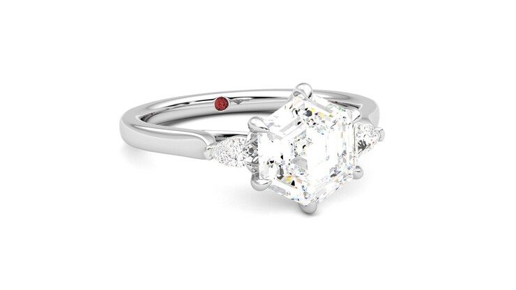Taylor & Hart Faith Hexagonal Engagement Ring 360 degree image 4