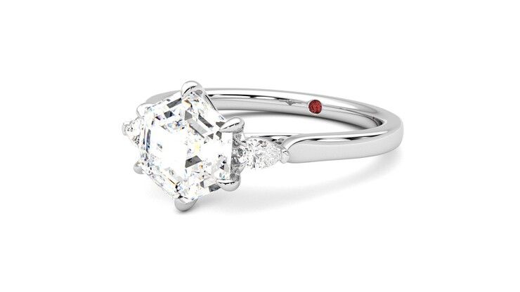 Taylor & Hart Faith Hexagonal Engagement Ring 360 degree image 25