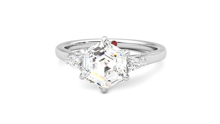 Taylor & Hart Faith Hexagonal Engagement Ring 360 degree image 28