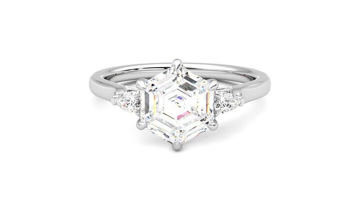 Taylor & Hart Faith Hexagonal Engagement Ring 360 degree image 29