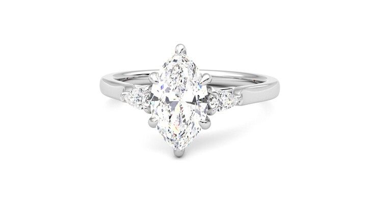 Taylor & Hart Faith Marquise Engagement Ring 360 degree image 28