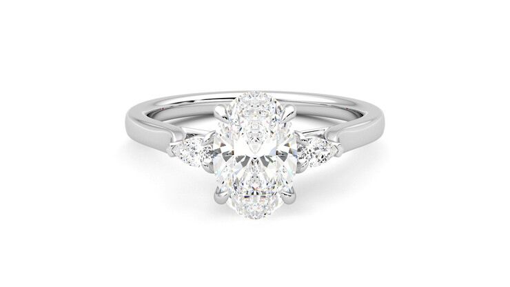 Taylor & Hart Faith Oval Engagement Ring 360 degree image 0
