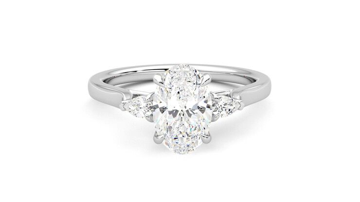 Taylor & Hart Faith Oval Engagement Ring 360 degree image 1