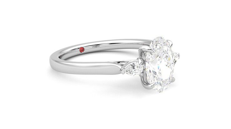 Taylor & Hart Faith Oval Engagement Ring 360 degree image 6