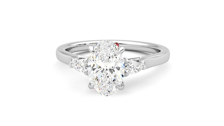 Faith | 18K White Gold trilogy style engagement ring | Taylor & Hart