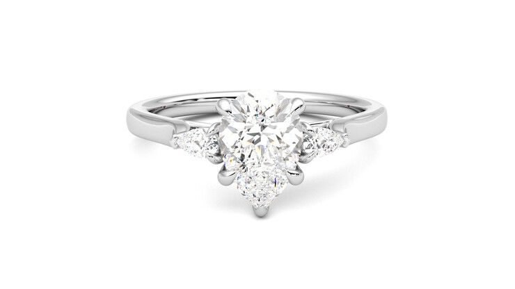 Taylor & Hart Faith Pear Engagement Ring 360 degree image 1