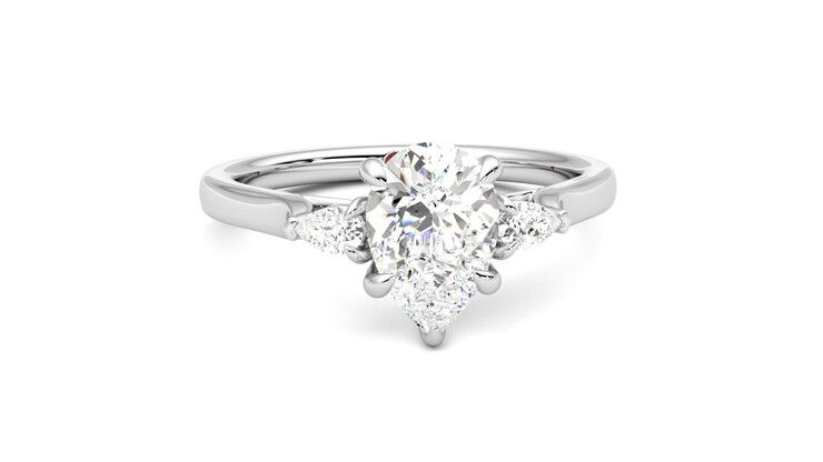 Taylor & Hart Faith Pear Engagement Ring 360 degree image 2