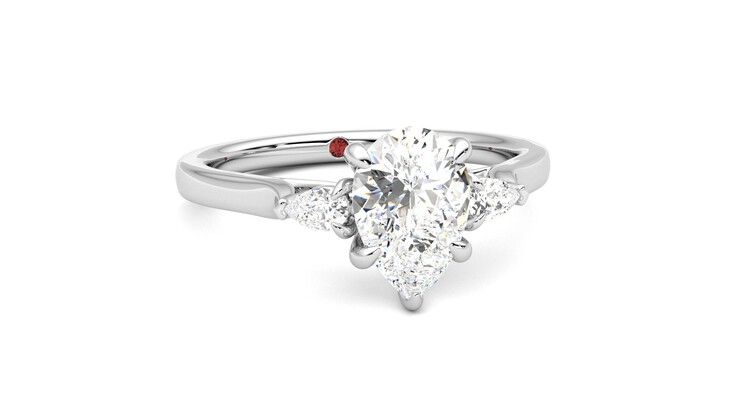 Taylor & Hart Faith Pear Engagement Ring 360 degree image 3