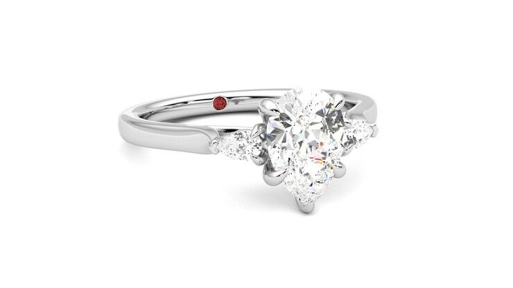 Taylor & Hart Faith Pear Engagement Ring 360 degree image 4