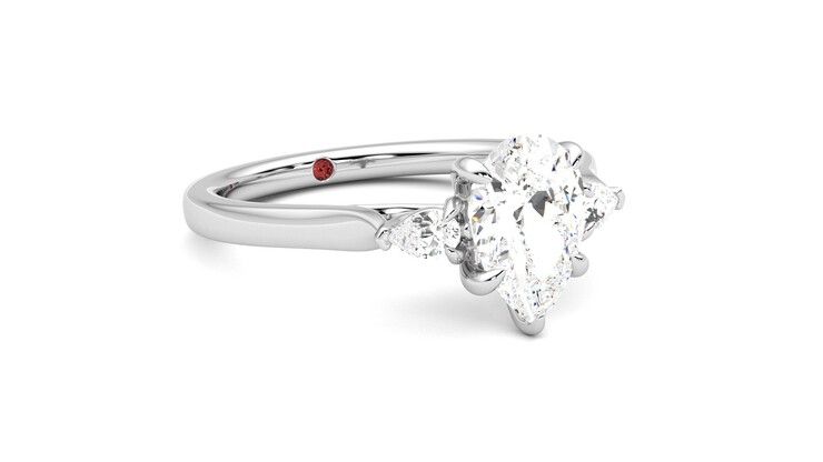 Taylor & Hart Faith Pear Engagement Ring 360 degree image 5