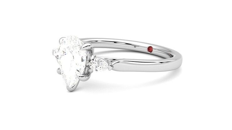 Taylor & Hart Faith Pear Engagement Ring 360 degree image 24