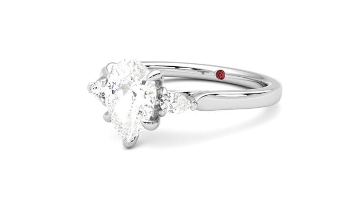 Taylor & Hart Faith Pear Engagement Ring 360 degree image 25