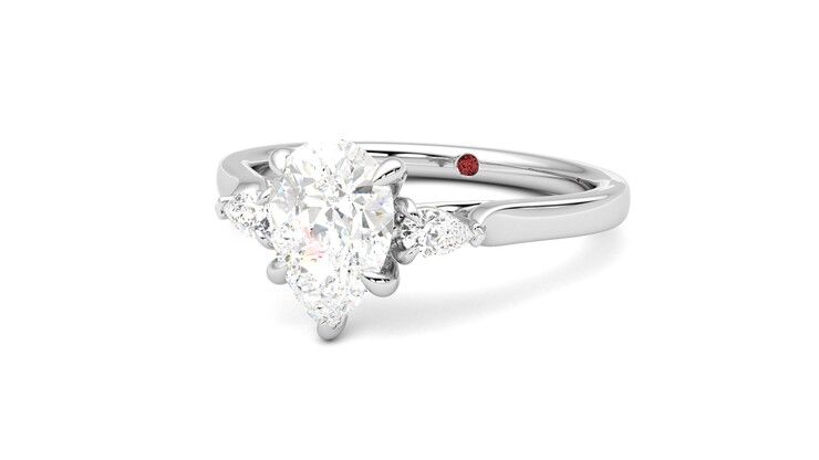 Taylor & Hart Faith Pear Engagement Ring 360 degree image 26