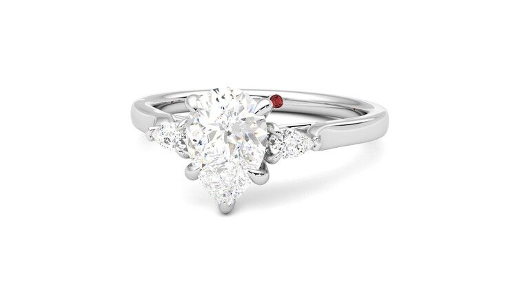 Taylor & Hart Faith Pear Engagement Ring 360 degree image 27