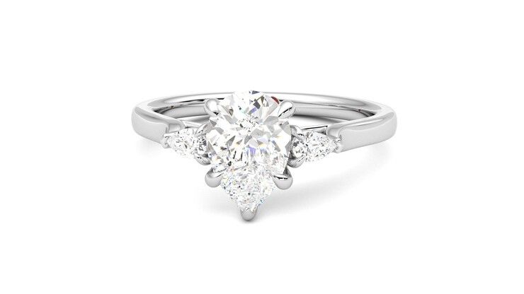 Taylor & Hart Faith Pear Engagement Ring 360 degree image 28