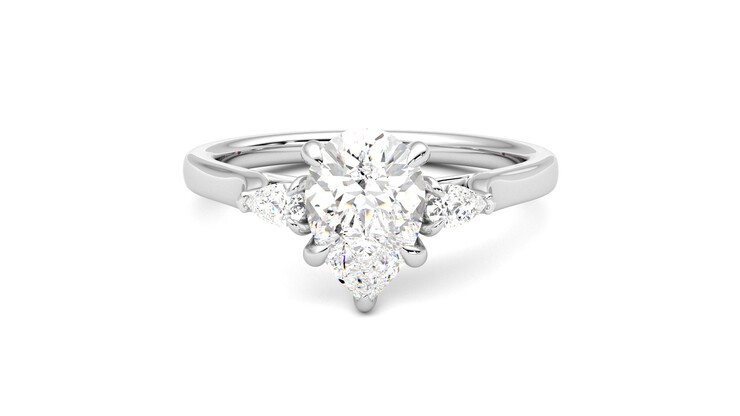 Double pear-shaped diamond ring