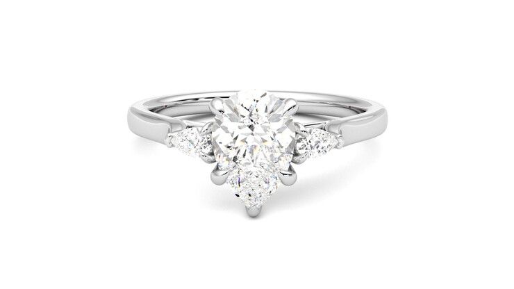 Taylor & Hart Faith Pear Engagement Ring 360 degree image 29