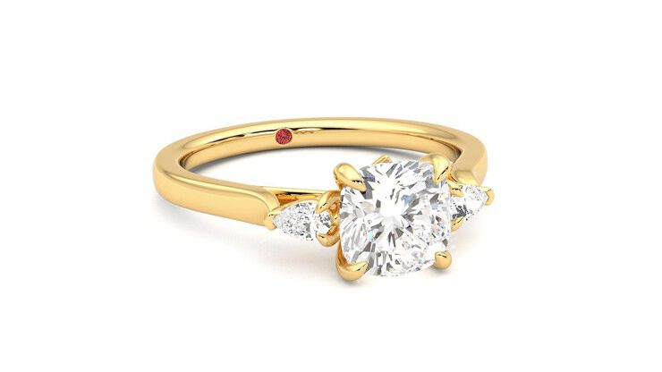 Taylor & Hart Faith Cushion Engagement Ring 360 degree image 4