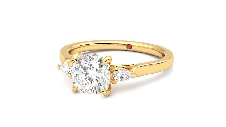 Taylor & Hart Faith Cushion Engagement Ring 360 degree image 26