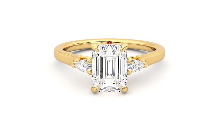 Taylor & Hart Faith Emerald Engagement Ring 360 degree image 0