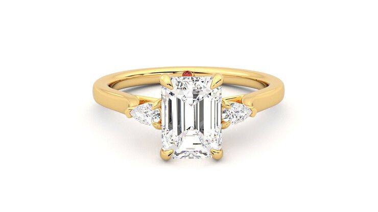 Taylor & Hart Faith Emerald Engagement Ring 360 degree image 1