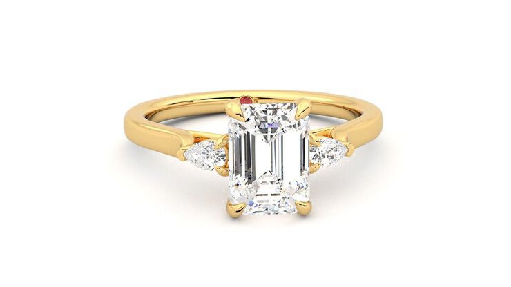 Taylor & Hart Faith Emerald Engagement Ring 360 degree image 2
