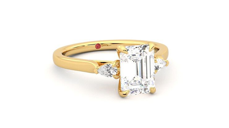 Taylor & Hart Faith Emerald Engagement Ring 360 degree image 4