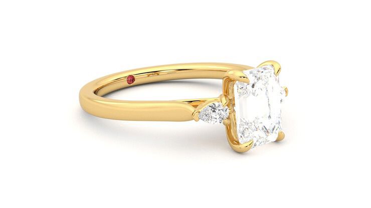 Taylor & Hart Faith Emerald Engagement Ring 360 degree image 6