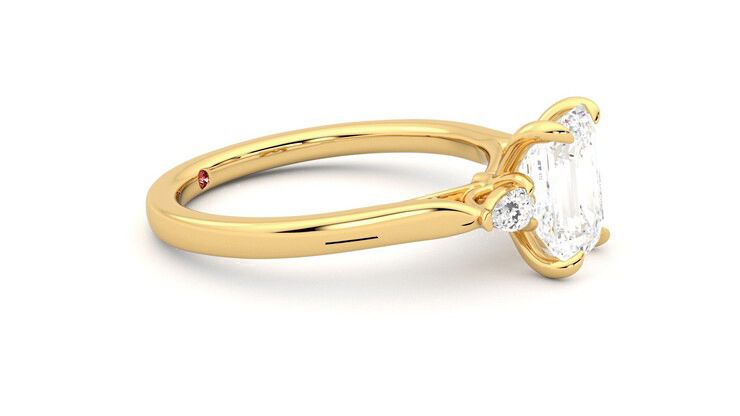 Taylor & Hart Faith Emerald Engagement Ring 360 degree image 8