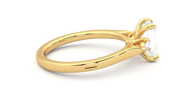 Taylor & Hart Faith Emerald Engagement Ring 360 degree image 10