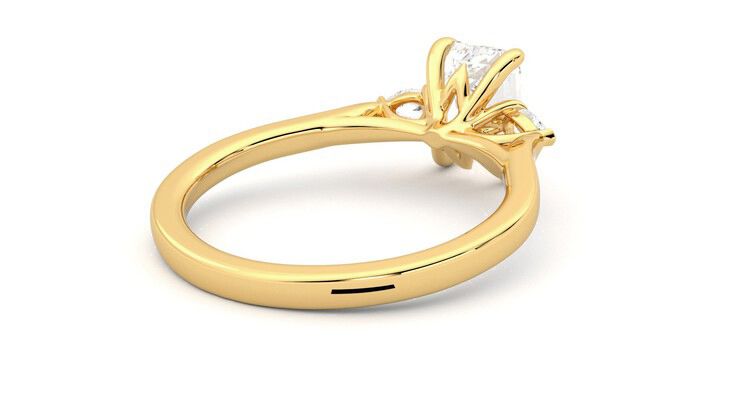 Taylor & Hart Faith Emerald Engagement Ring 360 degree image 13