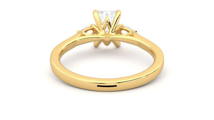 Taylor & Hart Faith Emerald Engagement Ring 360 degree image 15