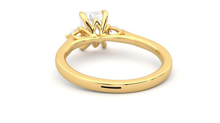 Taylor & Hart Faith Emerald Engagement Ring 360 degree image 16