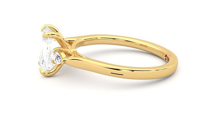 Taylor & Hart Faith Emerald Engagement Ring 360 degree image 21