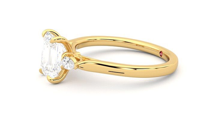 Taylor & Hart Faith Emerald Engagement Ring 360 degree image 22