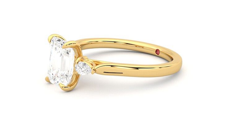 Taylor & Hart Faith Emerald Engagement Ring 360 degree image 23
