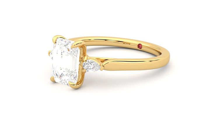 Taylor & Hart Faith Emerald Engagement Ring 360 degree image 24