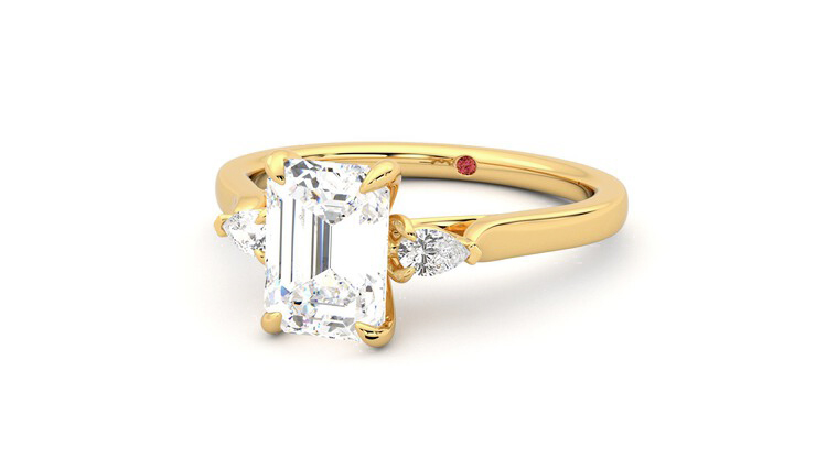 Taylor & Hart Faith Emerald Engagement Ring 360 degree image 26